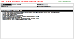 Raiseme careers management careers jobs: Financial Manager Career Templates Examples