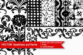 Download Black And White Seamless Vector Patterns Graphic By Emikundesigns Creative Fabrica SVG Cut Files