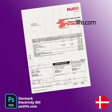 Denmark AURA energy electricity Bill psd