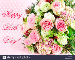 La consegna è a domicilio! Buon Compleanno Con I Fiori Immagini E Fotos Stock Alamy