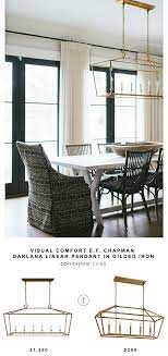 Visual Comfort E F Chapman Darlana Linear Pendant Copy Cat Chic Kitchen Table Lighting Visual Comfort Kitchen Table Lighting Fixtures