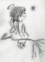 Little Angel Angel Drawing Angel Art Drawings