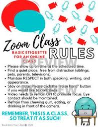 Zoom Google Hangouts Online Class Rules And Etiquette For Distance Learning In 2020 Online Teaching Teaching Teaching Technology