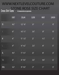 stone rose men dress shirt measurement