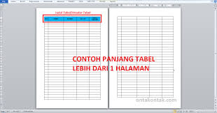 Repeat header row tidak muncul. Cara Membuat Judul Tabel Berulang Header Tabel Beda Halaman Di Word Bang Ontak