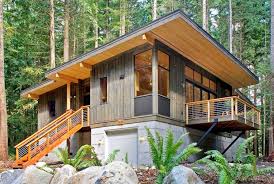 Modern Modular Cabin With Garage Modern Prefab Homes Modular Home Builders Prefab Homes