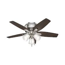 The distance from the ceiling to blade on these ceiling fans is shorter than a standard fan. Newsome Low Profile Ceiling Fan With Light By Hunter Fans At Lumens Com