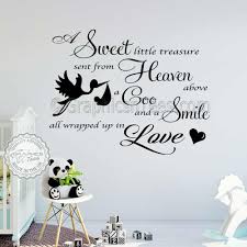 Use our decals to personalize your walls with wedding date, wedding song, favorite bible verse, baby's first name, girls monograms or boys monogram names. Boys Girls Nursery Wall Sticker Baby Bedroom Wall Quote Decor Decal A Sweet Little Treasure