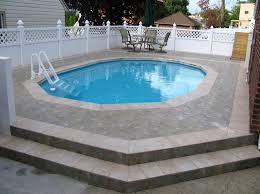 To make an above ground pool a semi inground pool you'll need to dig a little. Semi Inground Pool Houzz