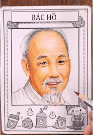 Vẽ Bác Hồ tại Lễ Kỷ Niệm 50 Giải Phóng Đất Nước