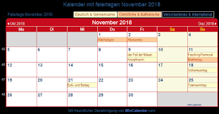 Tarikh untuk cuti sekolah anak anak? Deutschland Kalender Zum Drucken November 2018