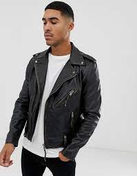 Bolongaro Trevor Biker Leather Jacket In Antique Finish Asos Leather Jacket Bolongaro Trevor Biker Leather
