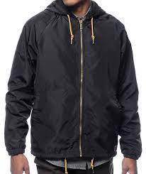 Brixton Claxton Black Hooded Windbreaker