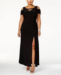 Plus Size Cold Shoulder Keyhole Gown