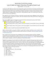 App state is distributing federal emergency grants — in the form of the 2020 coronavirus aid, relief, and economic security (cares) act and the 2021 coronavirus response and relief supplemental appropriations act (crrsa) — to students to help cover expenses due to the coronavirus. Https Www Montcalm Edu Media 3341 Cares Act Report For 10 10 20 Pdf
