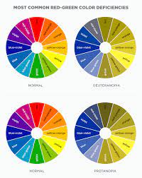 Much more rarely, a person may inherit a trait that reduces the ability to see blue. Understanding Color Blindness A Guide To Accessible Design Crux Collaborative Color Blind Colour Blindness Chart Color Vision