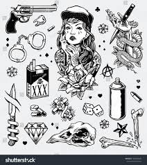 Edgy Black And White Tattoo Flash Set Tatuagens De Gangue Tatuagem Flash Tatuagem