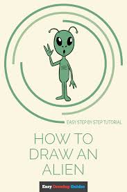 How To Draw An Alien Really Easy Drawing Tutorial Alien Drawings Easy Drawings Drawing Tutorial Easy