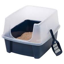 Iris Usa Open Top Cat Litter Box With Shield And Scoop Navy Walmart Com In 2020 Best Litter Box Litter Box Cat Litter Box