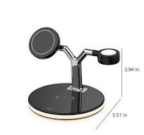 Bouanq School Supplies Portable Wireless Charger Magnetic Wireless Charging  Station,Upgraded 3 In 1 Wireless Charger Stand With LED Light For WIreless  ...