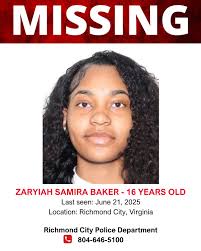 ⚠️UPDATE: THIS CASE HASE BEEN RESOLVED  -------------------------------------------------------------- 🚨🚨 MISSING  PERSON ALERT! PLEASE SHARE! 🚨🚨 📂 Name: Zaryiah Samira Baker 📍 Missing  From: Richmond City, Virginia 📅 Date Last Seen: June 21, 2025