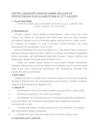 Kertas kerja program lawatan sambil belajar tempat: Kertas Cadangan Lawatan Sambil Belajar Ke Perpustakaan Kuala Lumpur Dan Kl City Gallery