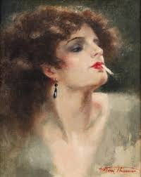 Portrait of a woman smoking (Olga)