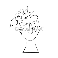 #4 of the simple solutions for procrastinators commit. Vector Woman Face One Line Drawing Monoline Portrait Minimalistic Style Stock Vector Crushpixel