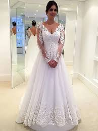 Here are beautiful lace wedding dresses for you. A Line V Neck Long Sleeves Wedding Dress 12270 V Neck Wedding Dress Bride Dress Vintage Wedding Dress Long Sleeve