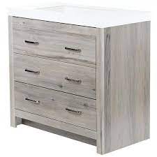 No top 3cm silestone™ quartz classic white rect. Glacier Bay Woodbrook 37 In W Bathroom Vanity In White Washed Oak With Cultured Marble Vanity Top In White With White Sink Wb36p2 Wo The Home Depot