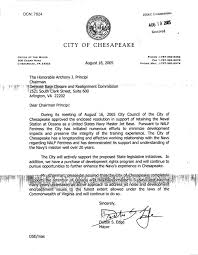 Chesapeake public library, chesapeake, va. Executive Correspondence Letter From The Mayor Of Chesapeake Va To Chairman Principi Dtd 18 Aug 05 Unt Digital Library