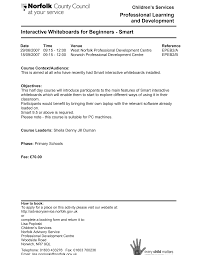 Professional Learning and Development Interactive Whiteboards for Beginners 