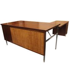 Marajoara desk with drawer is a study upon mid century modern utilitarian furniture, with brazilian native arte reference. Vintage 1960s Mid Century Modern Walnut And Chrome Executive Desk By Steelcase At 1stdibs