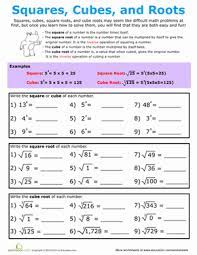 square roots and cube roots worksheet education com