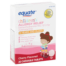 Equate Childrens Cherry Allergy Relief Chewable Tablets 6 Years Older 20 Count Walmart Com