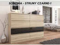 Livraison à domicile ou en retrait magasin ! Fira S1 Commode Contemporaine Chambre Salon Bureau 140x40x98 Cm 8 Tiroirs Meuble De Rangement Scandinave Dressing Sonoma Noir Vente De Hucoco Conforama