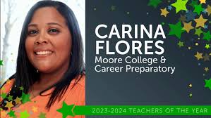 🎉Congratulations to our 2023-2024 Teacher of the Year, Mrs. Carina Flores!  We are PROUD of YOU!!