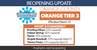For christ sakes, first it's 2+2=5 and, now red means green. City Of Anaheim On Twitter Anaheim And Orange County Have Been Cleared To Advance To Orange Tier 3 The Second Most Permissive In California S Color Coded Four Tier Reopening System This Brings Additional Flexibility
