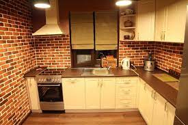 There are special tools that make hanging wall cabinets on concrete an easier task. Outstanding 20 Beautiful Red Brick Kitchen Design Ideas Https Usdecorating Com 3236 20 Beautiful Redhe Brick Kitchen Hanging Kitchen Cabinets Kitchen Design