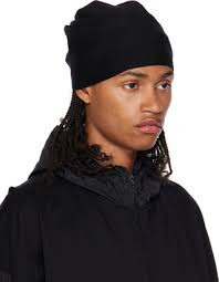 Julius SSENSE Exclusive Black Knotted Beanie