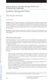 The fear, as always, is that we may. Pdf Synthetic Biology And Ethics Past Present And Future