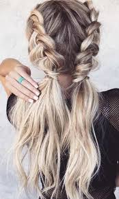 Cute Fun Hair Double Ponytail With Braids Hairstyles Cool Braid Hairstyles Braided Hairstyles Easy Long Hair Styles
