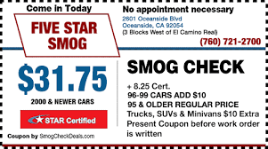 Stop by today and let us get your car smog free. Smog Check Near Me Five Star Smog