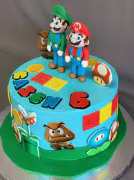 Super mario bros birthday cake topper edible sugar decal transfer paper picture. Super Mario Birthday Cake Skazka Desserts Bakery Nj Custom Birthday Cakes Cupcakes Shop