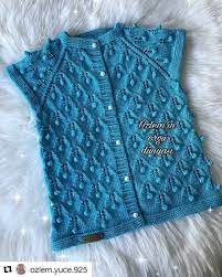 Sezonun En Muhtesem 34 Igne Oyasi Yazma Kenari Modelleri Bebek Yelek Baby Knitting Patterns Yelek