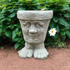Stone Lady Head Planter Statue Cement Outdoor Flowers Pot Figure Yard Stone  Pot Decoration Garden Gift Ornament Sculpture Patio Art Figurine