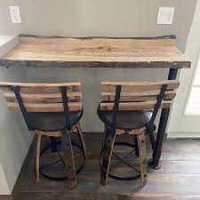 Whiskey Barrel Stave Bar Stools Made Entirely Of Whiskey Etsy In 2020 Barrel Table Whiskey Barrel Table Wine Barrel Chairs