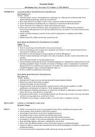 To contribute to a progressive good experience in supervisor for the electrical section of the maintenance department. Building Maintenance Technician Resume Samples Velvet Jobs