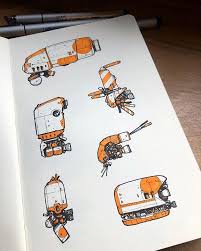 Some More Little Orange Spaceships To Brighten Up Your Friday Illustration Spaceships Scifi Sketchbook Copic Orange Thisnorthernboy Sketch Book Robots Drawing Spaceship Concept