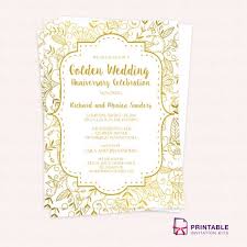 Buy golden wedding invitations and get the best deals at the lowest prices on ebay! Golden Wedding Anniversary Invitation Template Printable Invitati Golden Anniversary Invitations 50th Anniversary Invitations Wedding Anniversary Invitations